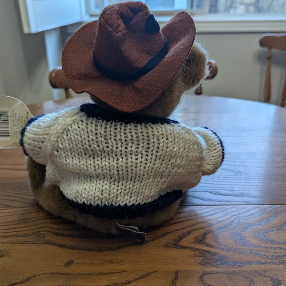 Brass Button puckford Bear. Cody. Cowboy Teddy Bear with Canadian Sweater. GUC. - Picture 4 of 9